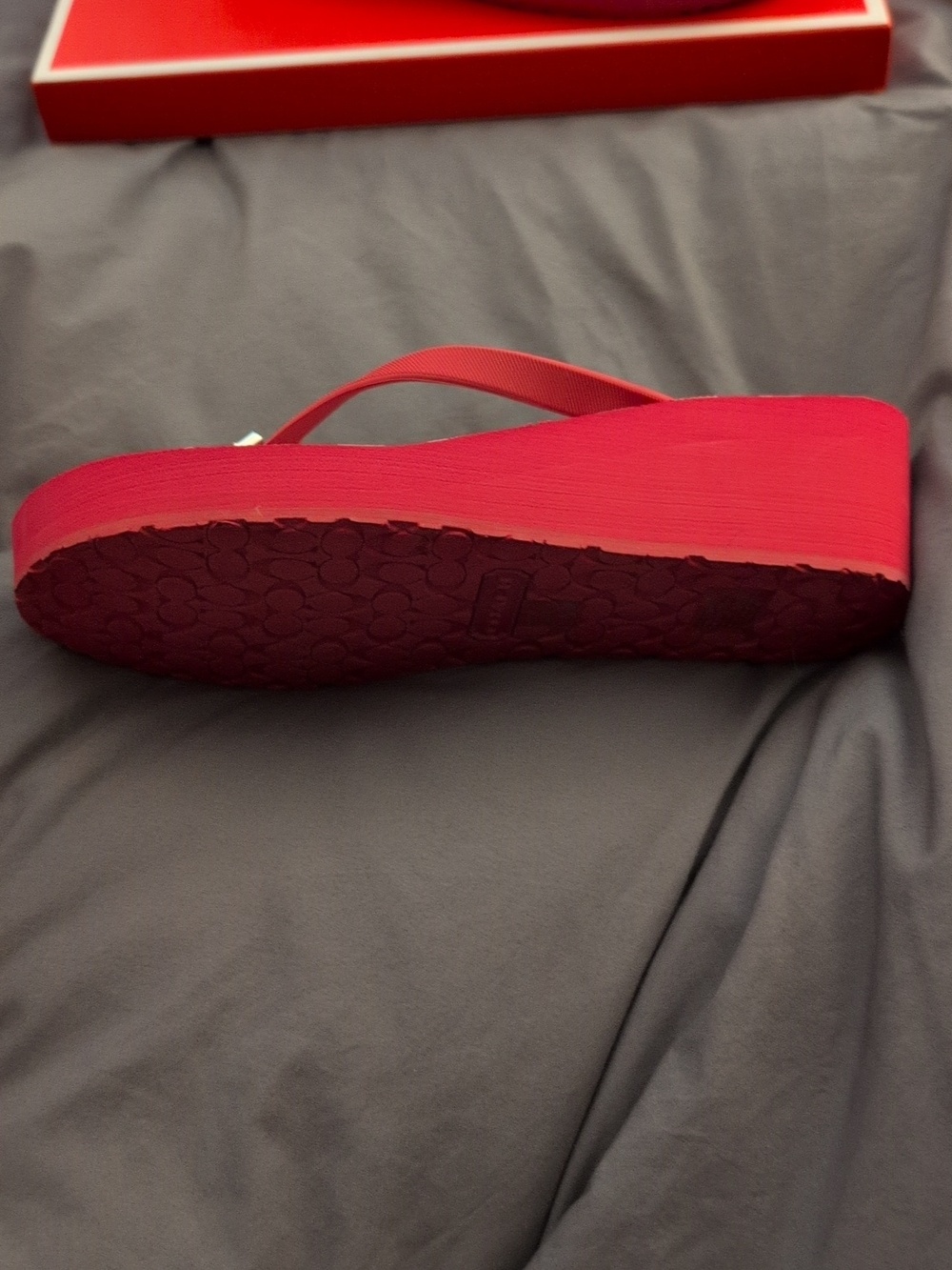Coach Pop Pink and White Platform Flip Flops Size 10 - Picture 8 of 12